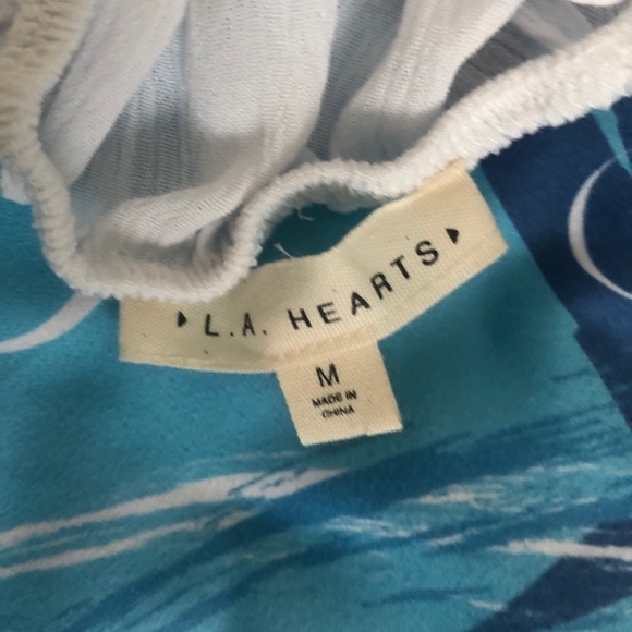 Boho smocked, tie-back, baby doll tank M - Picture 3 of 4